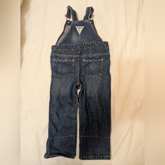 OshKosh Vintage Baby Denim Overalls With Floral Trim Size 24 Months. - Picture 6 of 10